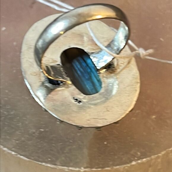 NWT ARTISAN CRAFTED LABRADORITE RING SET IN 925 STERLING SILVER SZ 7 - Picture 7 of 9